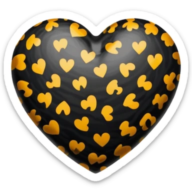Black leopard print heart  sticker
