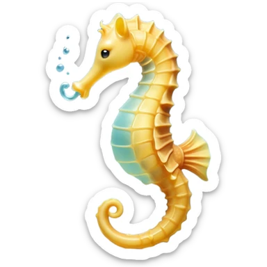Cinematic Cute Yawning Sea Horse Portrait Emoji, Head tilted slightly with a dramatic, wide-open yawn, showcasing a petite, elegantly curved seahorse with a softly drooping tail and sleepy, half-closed eyes, Simplified yet irresistibly adorable features, highly detailed, glowing with a soft, cozy aquatic glow, high shine, relaxed yet expressive, stylized with a dash of whimsical marine charm, soft glowing outline, capturing the essence of a drowsy yet affectionate seahorse that appears ready to stretch out for a nap! sticker