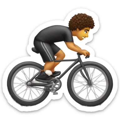 Criança menino cabelo loiro em cima de uma bicicleta  sticker