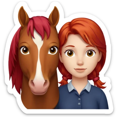 Girl with horse body and have red hair sticker