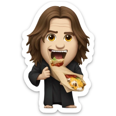 Ozzy osbourne eating a burrito  sticker