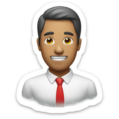 man with an red exclamation mark next to him sticker