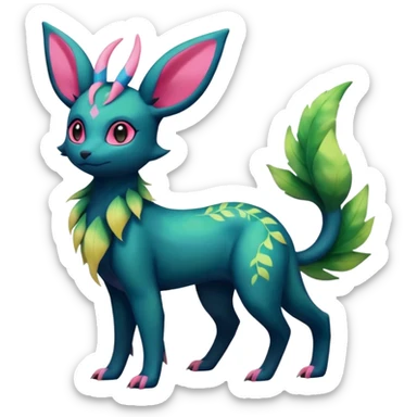 Salandit-Umbreon-Leafeon-Sylveon-Fakémon-hybrid-creature (full body)  sticker
