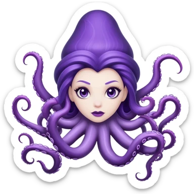 Ursula sea witch with tentacles sticker