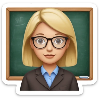 teacher at chalkboard sticker