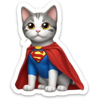 cat in a superman costume sticker