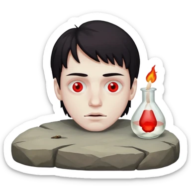 A guy stoned with red eyes chilling sticker