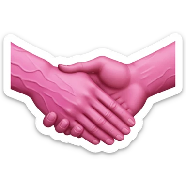 handshake pink hands sticker