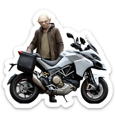Gollum sur une ducati Multistrada  sticker