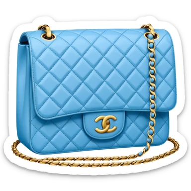 chanel bag sky blue sticker