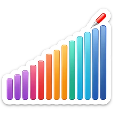 Multiple little bars merging into one big bar of survey. sticker