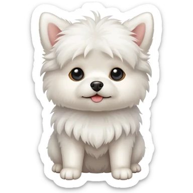 dog white small cute sticker