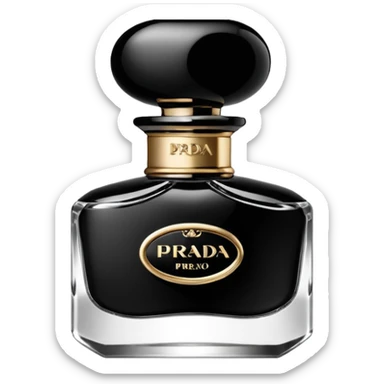 Realistic detailed "prada" brand black luxury perfume bottle with the name Riko on the front in cursive sticker