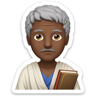 ancient greek writer with dark skin and grey hair sticker