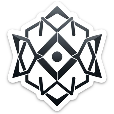 Create an emoji in which it is representing AI logo similarly like the logo of Chat GPT ,Gemini but different completely different and very professional not simple and try to make it in black and white colour sticker