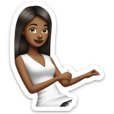 Brunette Girl getting a manicure at nail salon sticker