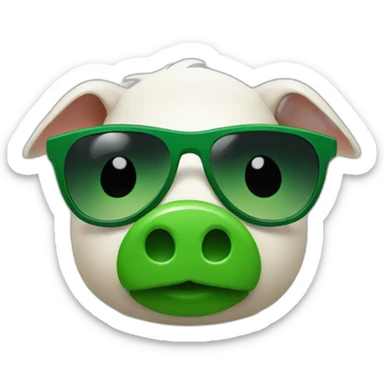 green piggyban with sunglasses sticker