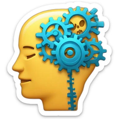 brain with gears y llave  sticker