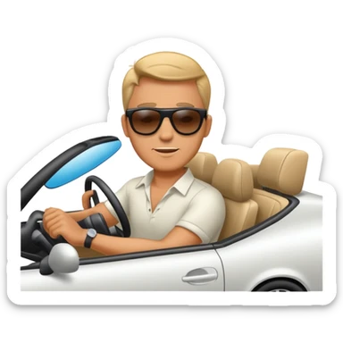 hombre conduciendo un coche sticker