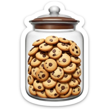 Glass cookie jar filled with chocolate chips sticker