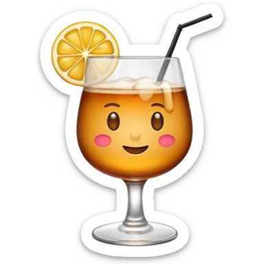 Emoji with an amaretto sour cocktail whiskey glass sticker