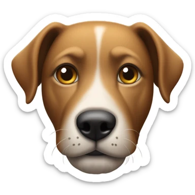 Has un perrito negro delgado con colita de león ojos marrones cara delgada cabello corto y barbas sticker