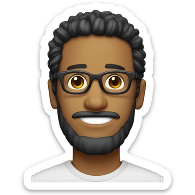 chico cool con lentes de pro. Alto, de rulos castaños. Con una camiza veraniega sticker