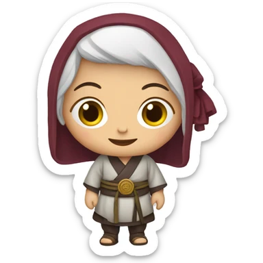 nonne tibet rouge avec piolet sticker