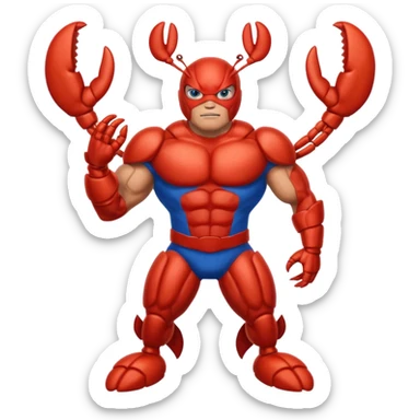 a lobster dressed as a superhero 🦞 sticker