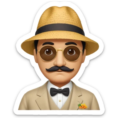Hercule Poirot on holidays on an island sticker