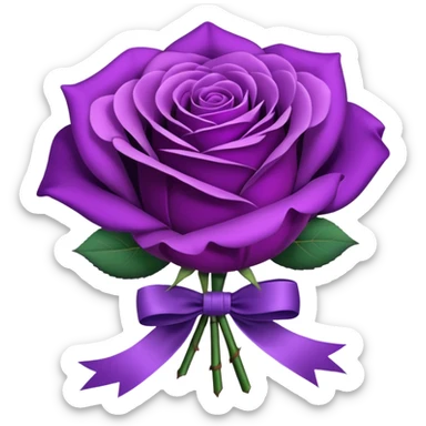 Generate a purple rose bouquet sticker