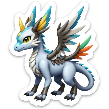 Meloetta-MLP-Wargreymon-Dutch-Angel-Dragon-Silvally-Kyurem-Trico-Pokémon-Digimon-Fakémon-fusion-hybrid-creature sticker
