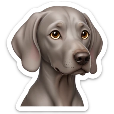 cinematic-noble-weimaraner-portrait-emoji,-poised-and-regal,-with-a-strong,-athletic-build-and-a-lustrous,-well-groomed-grey fur,-deep-set-soulful-brown-eyes,-simplified-yet-sharp-and-sophisticated-features,-highly-detailed, sticker