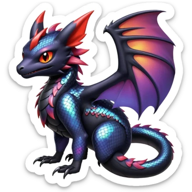 Shiny Epic Badass Dark Gothic Noibat-Salandit-Litten-Hybrid sticker