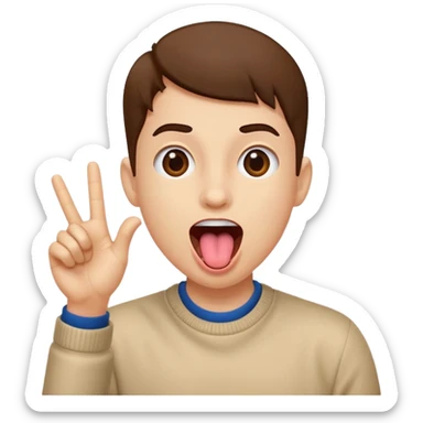 Excited face with hand of to the side sticking its tongue out  sticker