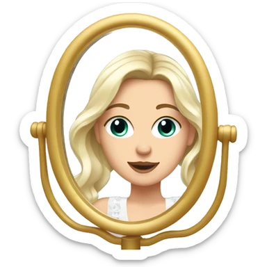 fancy white girl looking at herself in vanity mirror  sticker