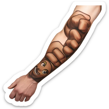 Flexing arm brown tattoo sleeve  sticker