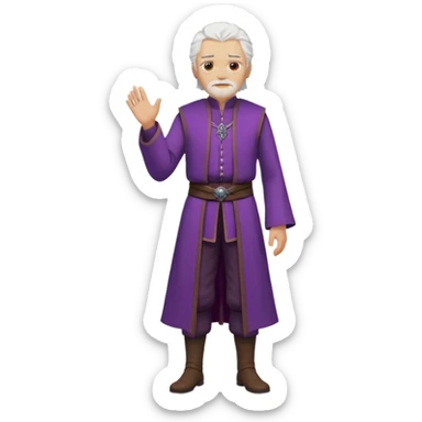 a white haired old man with purple eyes standing, full body, in Targaryen themed clothes, clothes aren't purple  sticker