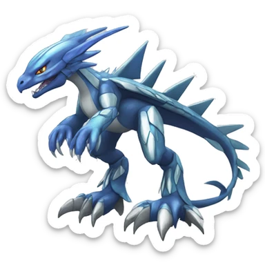  cool edgy shiny colorful Digimon-Dialga-Reptile full body sticker