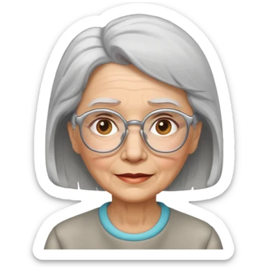 elderly woman with glasses sticker
