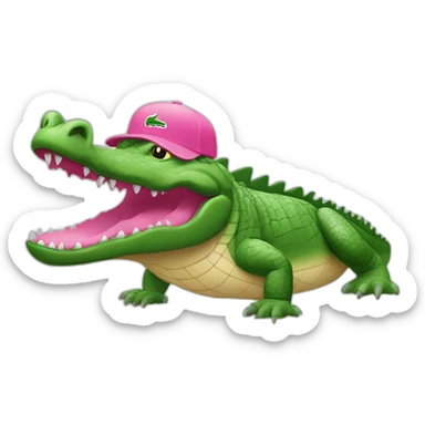 Crocodile with pink Lacoste tshirt sticker