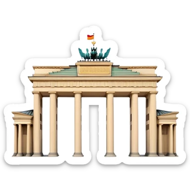 Cinematic Realistic Brandenburg Gate Landmark Emoji, depicted as the iconic neoclassical monument rendered with lifelike detail and dynamic, historic lighting. sticker