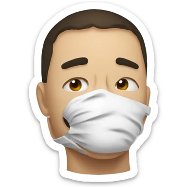 an mma fighter in pain covering his face sticker