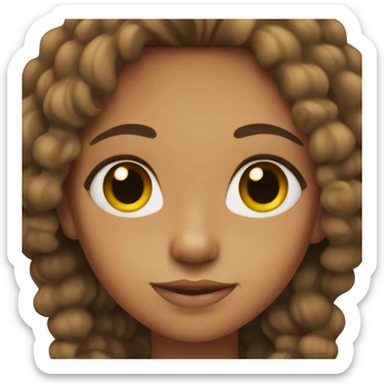 Girl with tan skin, brown eyes and hair sticker