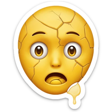 Yellow emoji face ripping it’s skin off sticker