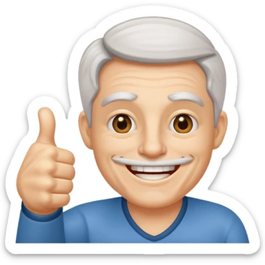 happy boomer showing thumbsup sticker