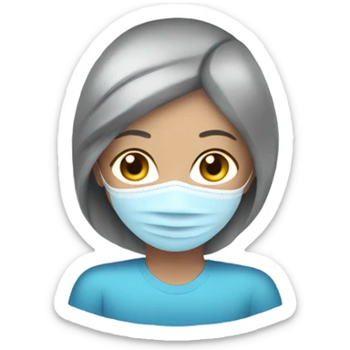 Lady with face mask spa beauty full face relaxing blue eyes sticker