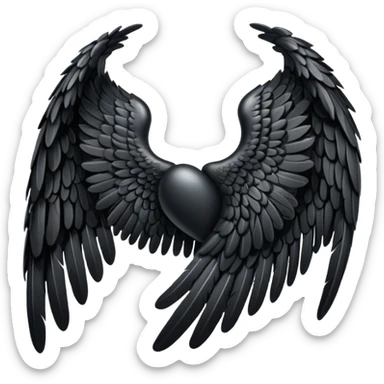 Left black angel wing sticker