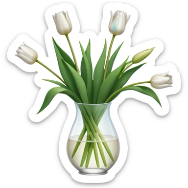 white tulip bouquet  sticker