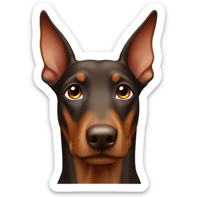 Different shades of brown no black Doberman without cropped ears looking forward and happy  sticker